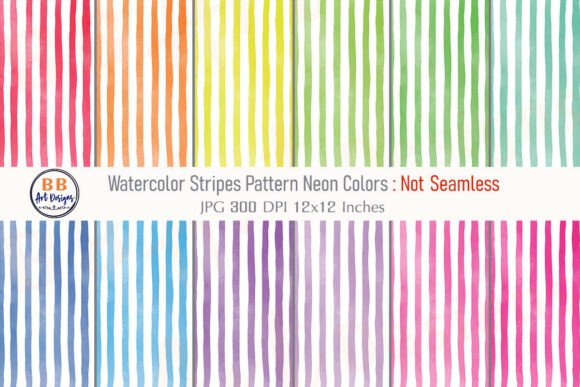 Download Neon Watercolor Stripes Pattern Paper - Pattern paper Collection