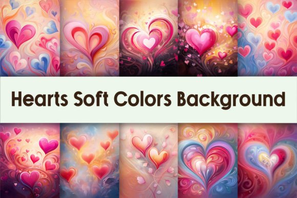 Download Hearts Soft Colors Background - Round Collection