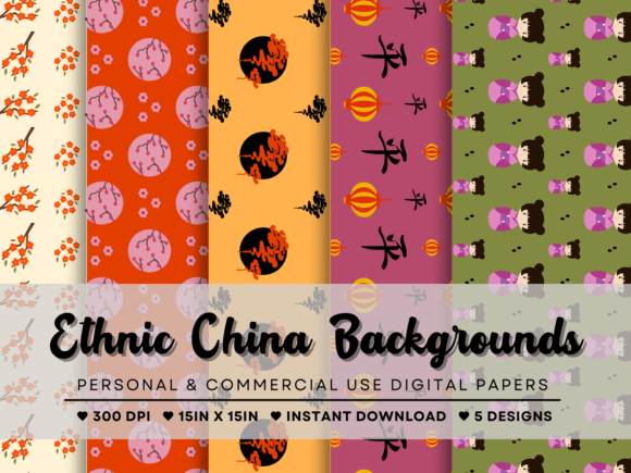 Download Ethnic China Backgrounds - Round Collection