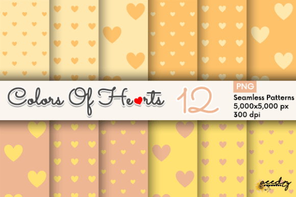 Download Peach Hearts Patterns Set - Peach hearts Collection