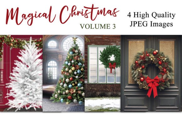 Download Magical Christmas V3 Digital Backgrounds - Round Collection