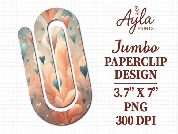 Download Rustic Peach Hearts Jumbo Paperclip PNG - Peach hearts Collection