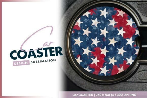 Download Patriotic Round Car Coaster Png Design - Premium Resources