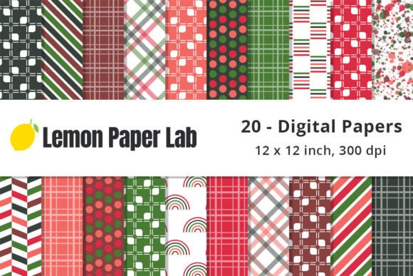 Download Christmas Geometric Digital Backgrounds - Round Collection