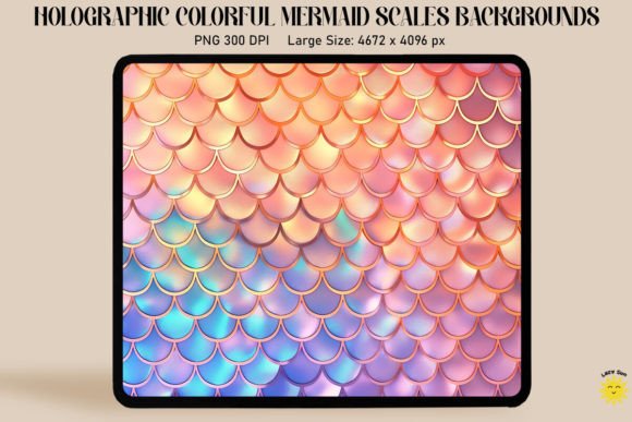 Download Holographic Mermaid Scales Background - Round Collection