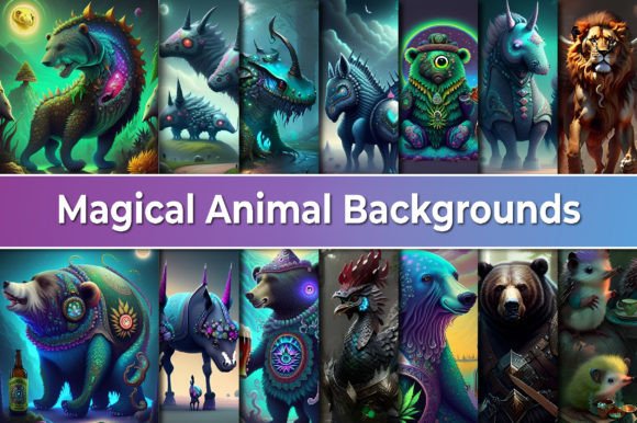 Download Magical Fantasy Animal Backgrounds - Round Collection