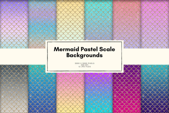 Download Mermaid Digital Papers Backgrounds - Round Collection