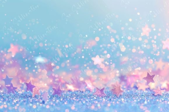 Download Light Blue Background with Pink Glitter - Round Collection