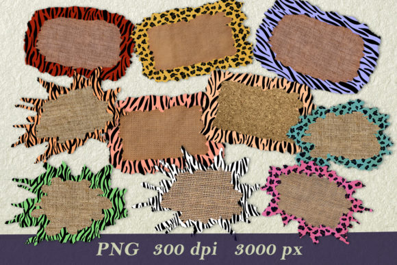Download Torn Backgrounds with Animal Prints - Round Collection