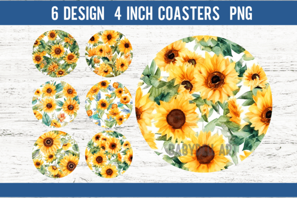 Download Sunflower Round Coaster Sublimation - Premium Bundle