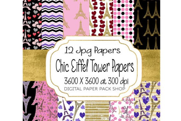 Download Eiffel Tower Seamless Pattern Papers - Pattern paper Collection