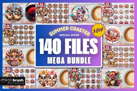 Download Summer Round Coaster Mega Bundle - Premium Resources