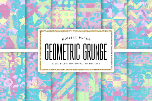 Download Pastel Geometric Grunge Backgrounds - Round Collection