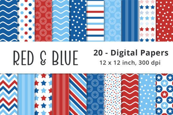 Download Red, White, &amp; Blue Stars Pattern Paper - Pattern paper Collection