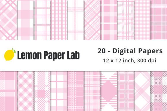 Download Light Pink and White Plaid Backgrounds - Round Collection