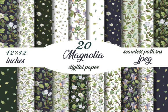 Download Magnolia. Digital Paper 12x12 Inches. - Premium Resources